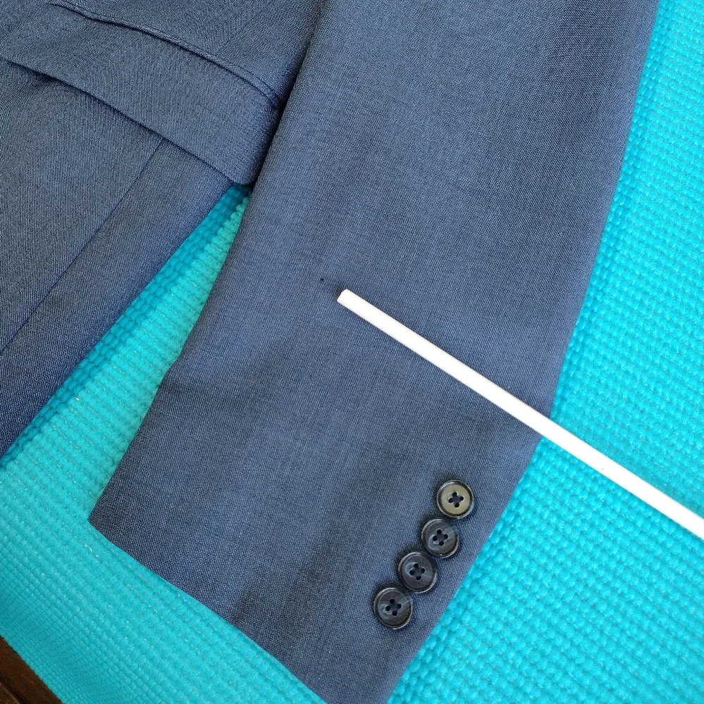 Dkny Men's 100% Wool Natural Stretch Suit Jacket Blue Size 40L